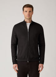 Men's Supima Loopback Zip Sweatshirt in Black