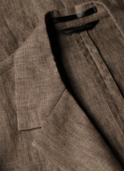 Men's Linen Two-Piece Suit in Dark Walnut