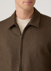 Men's Boiled Wool Harrington Jacket in Loden Green