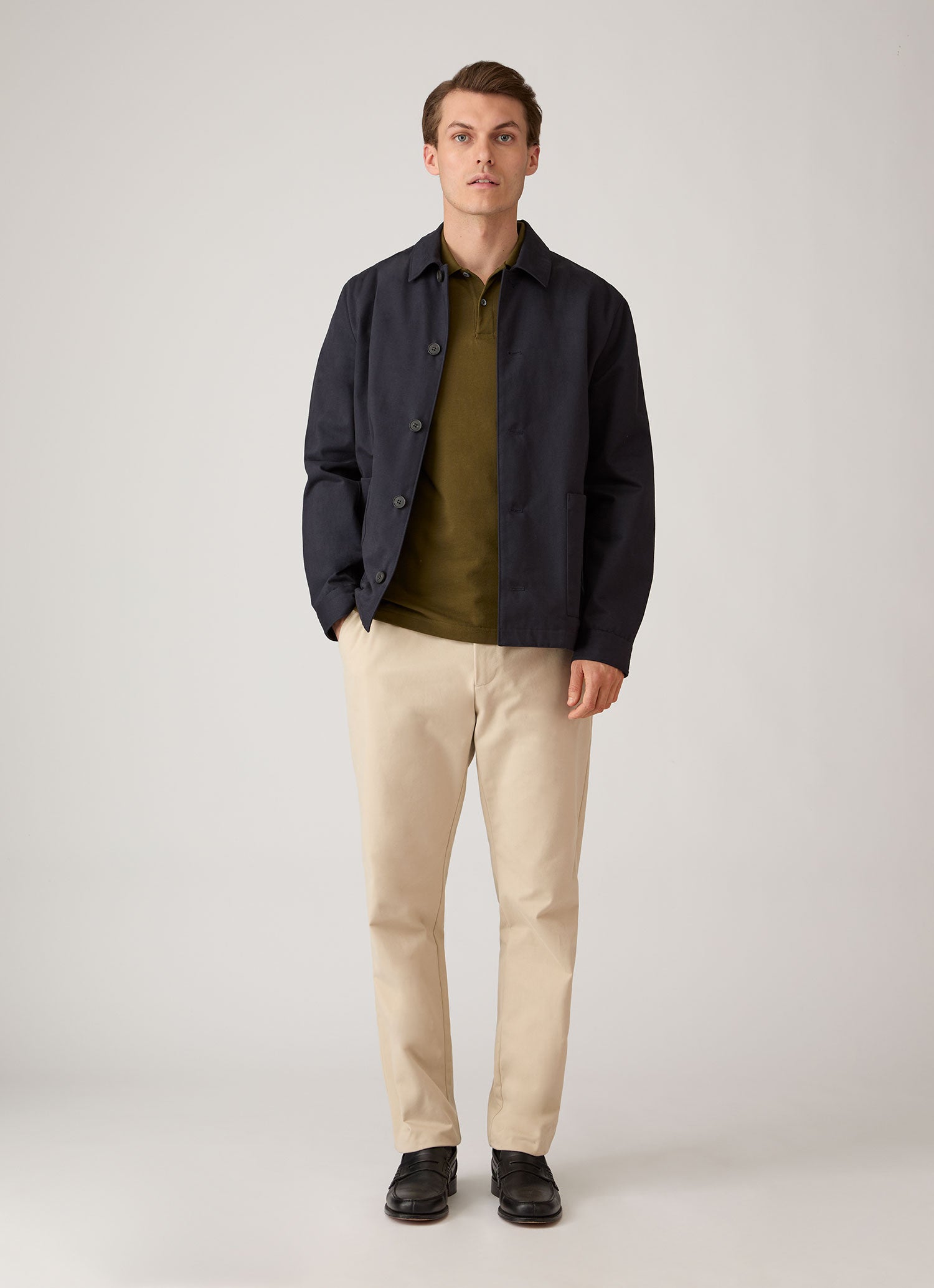 Men's Cotton Drill Chore Jacket in Navy