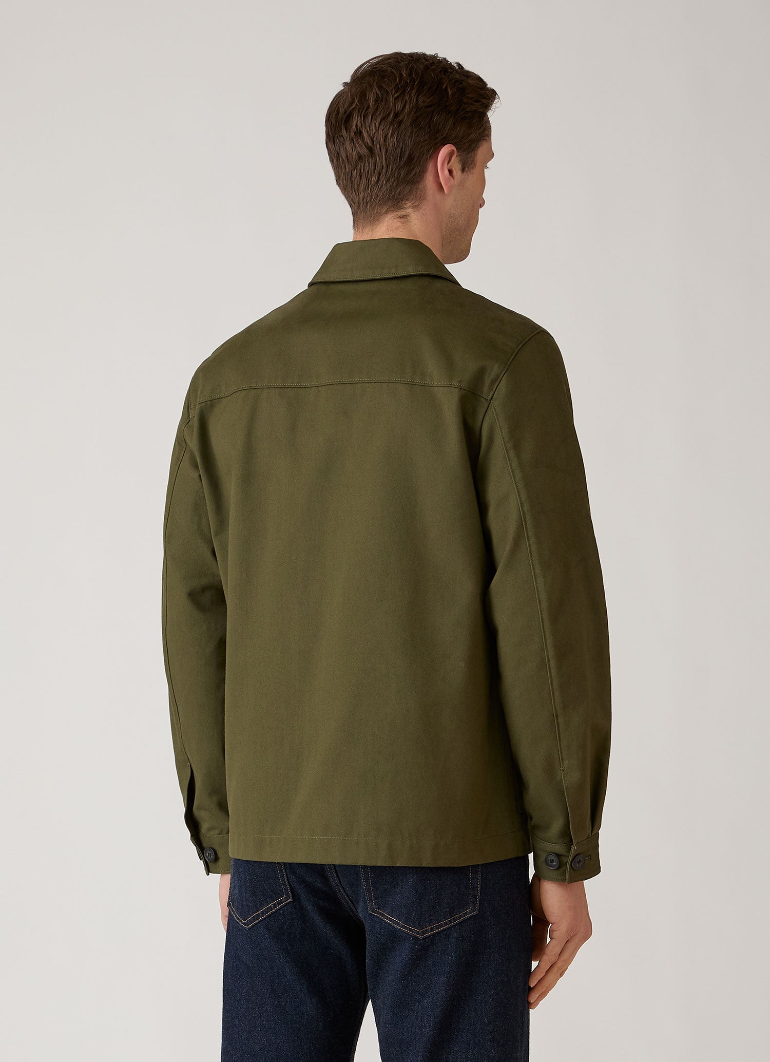 Men's Cotton Drill Chore Jacket in Loden Green