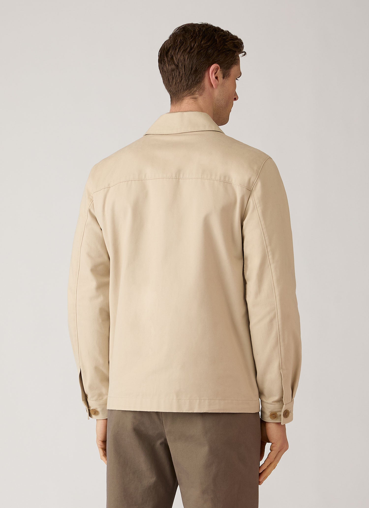 Men's Cotton Drill Chore Jacket in Light Stone