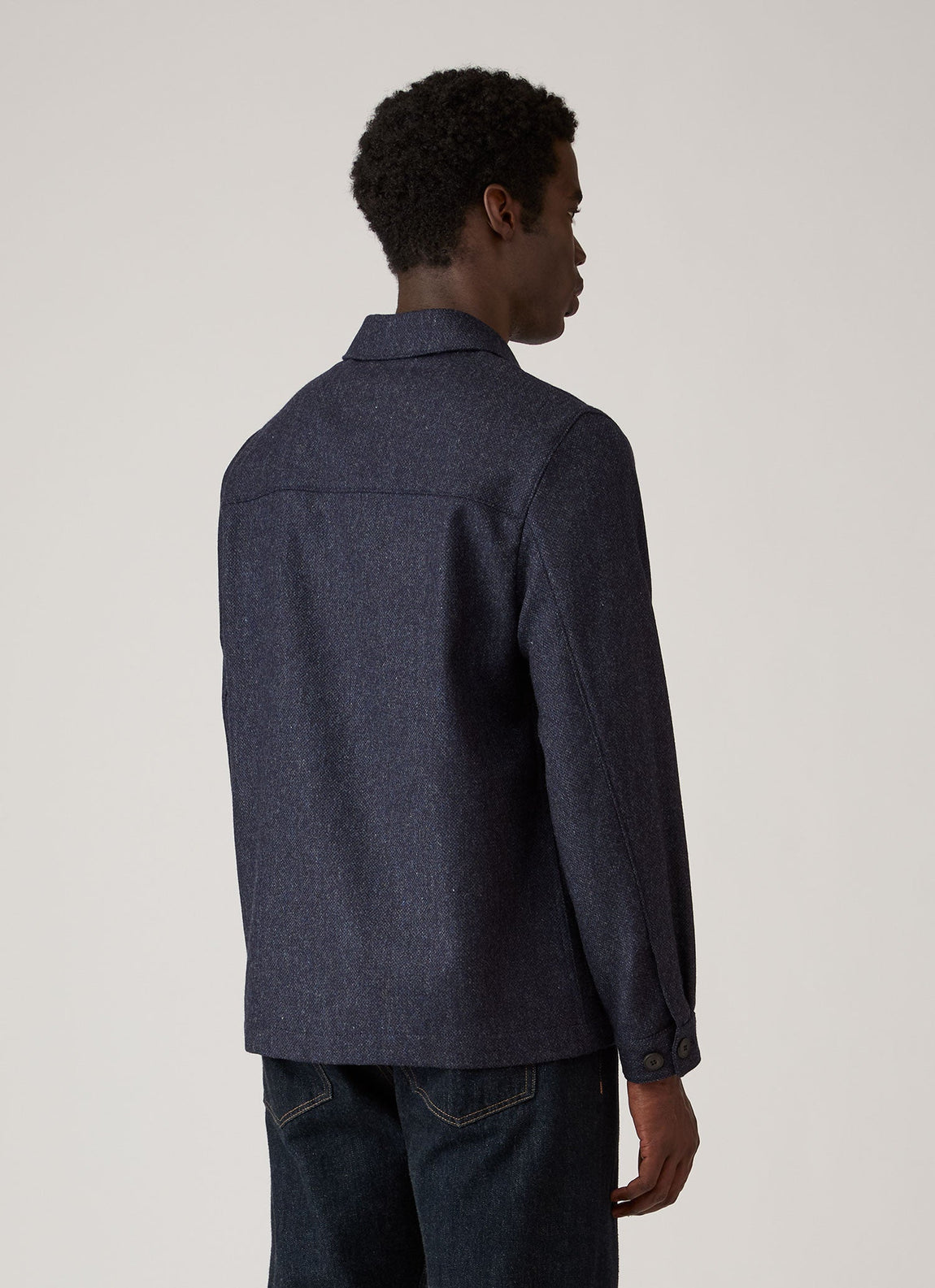 Men's Wool Twill Chore Jacket in Slate Blue Melange