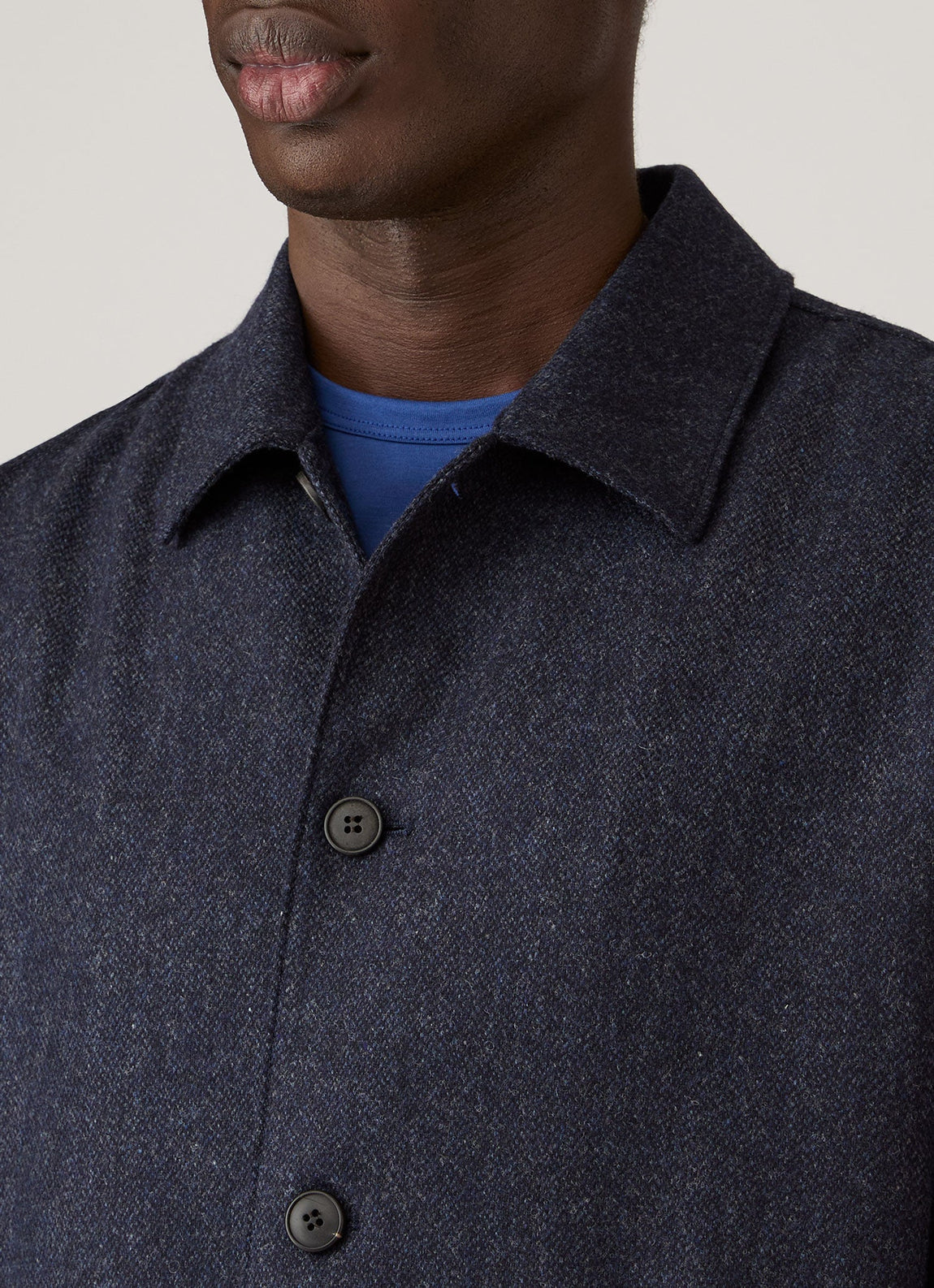 Men's Wool Twill Chore Jacket in Slate Blue Melange