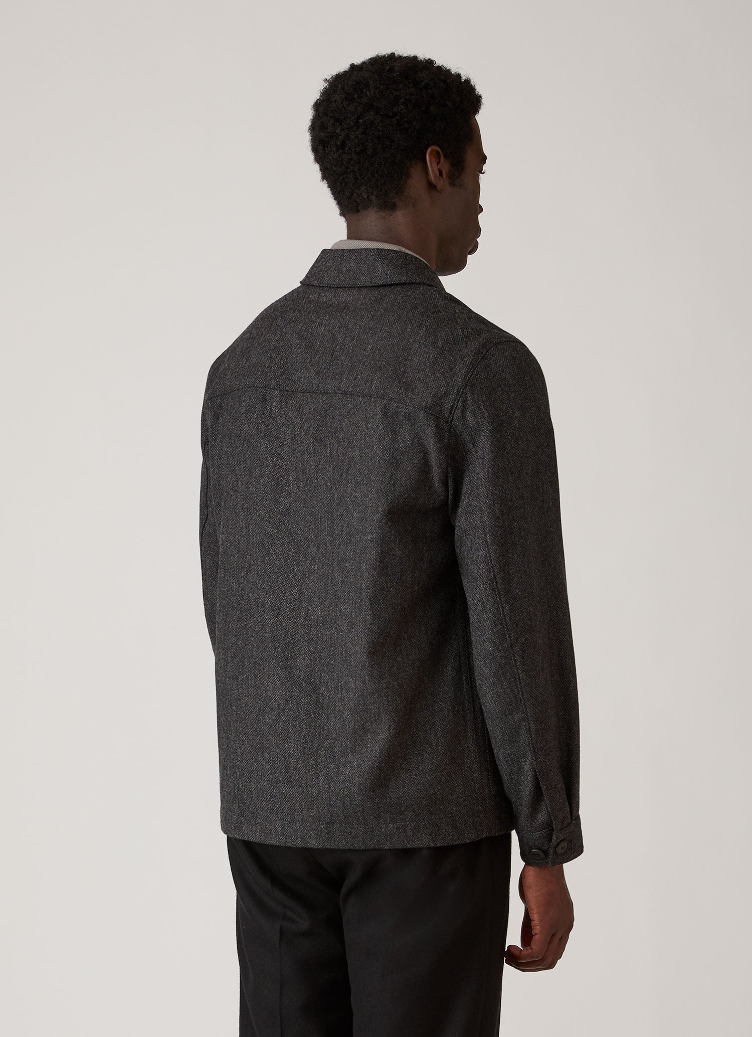 Men's Wool Twill Chore Jacket in Charcoal Melange