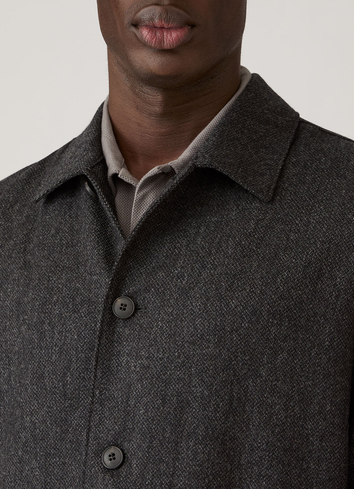 Men's Wool Twill Chore Jacket in Charcoal Melange