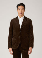 Men's Corduroy Blazer in Dark Chocolate
