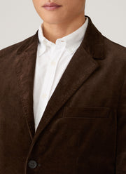 Men's Corduroy Blazer in Dark Chocolate