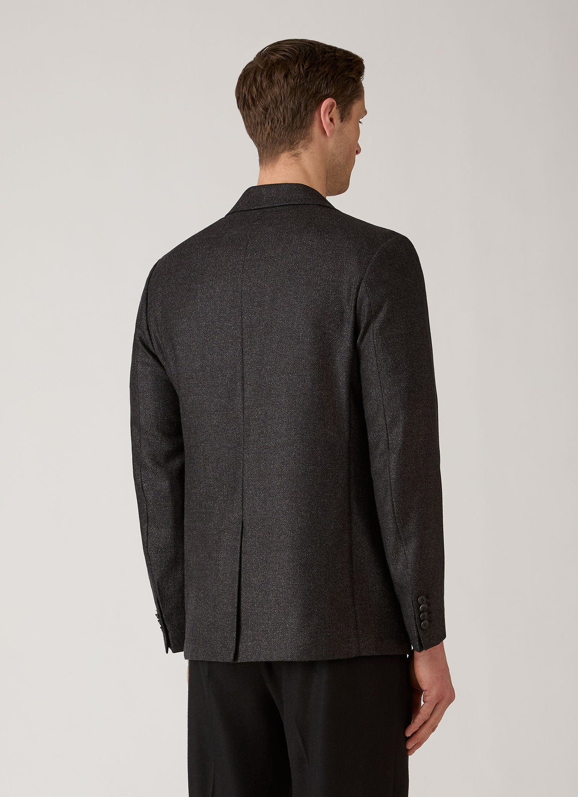Men's Wool Silk Tweed Blazer in Anthracite