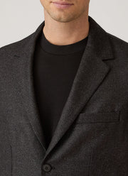 Men's Wool Silk Tweed Blazer in Anthracite