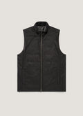 Men's Wool Cashmere Flannel Gilet in Charcoal Melange