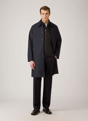 Men's Wool Cashmere Flannel Gilet in Charcoal Melange