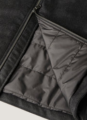 Men's Wool Cashmere Flannel Gilet in Charcoal Melange
