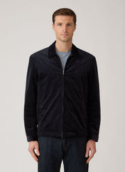 Men's Corduroy Harrington Jacket in Navy