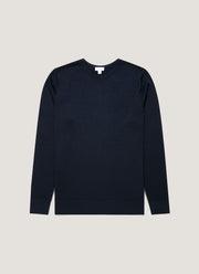 Men's Extra-Fine Merino Jumper in Navy
