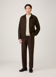 Men's Lambswool Crew Neck Jumper in Oatmeal Melange