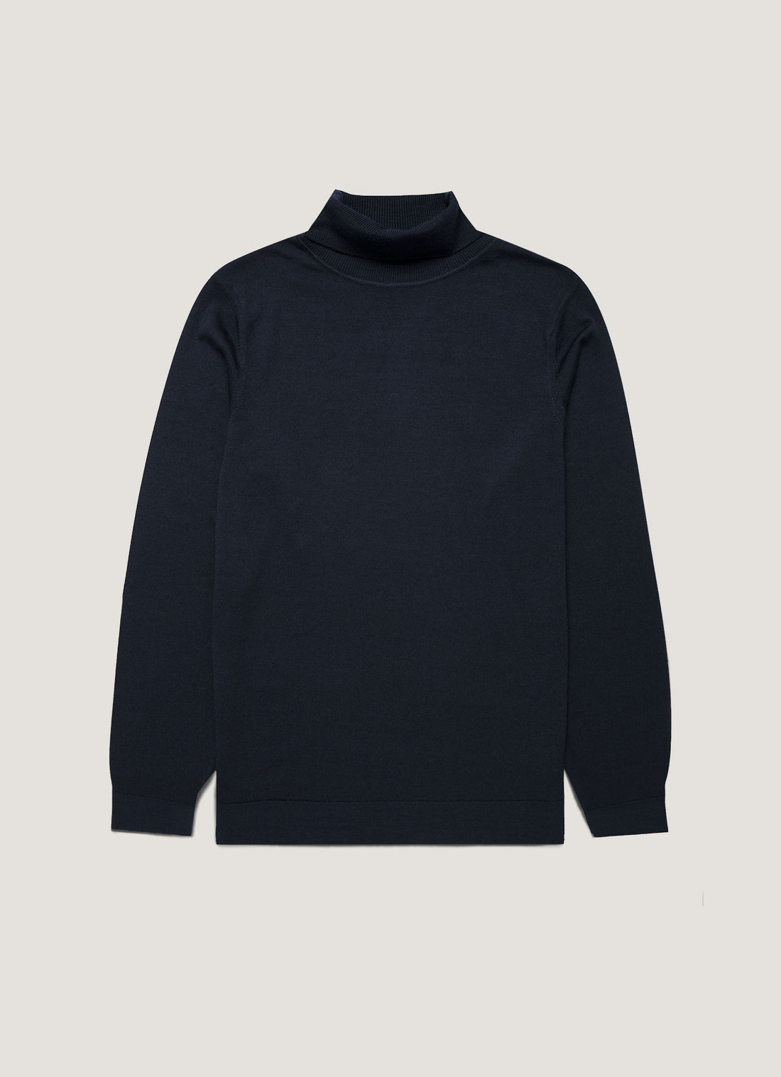 Men's Extra-Fine Merino Roll Neck Jumper in Navy