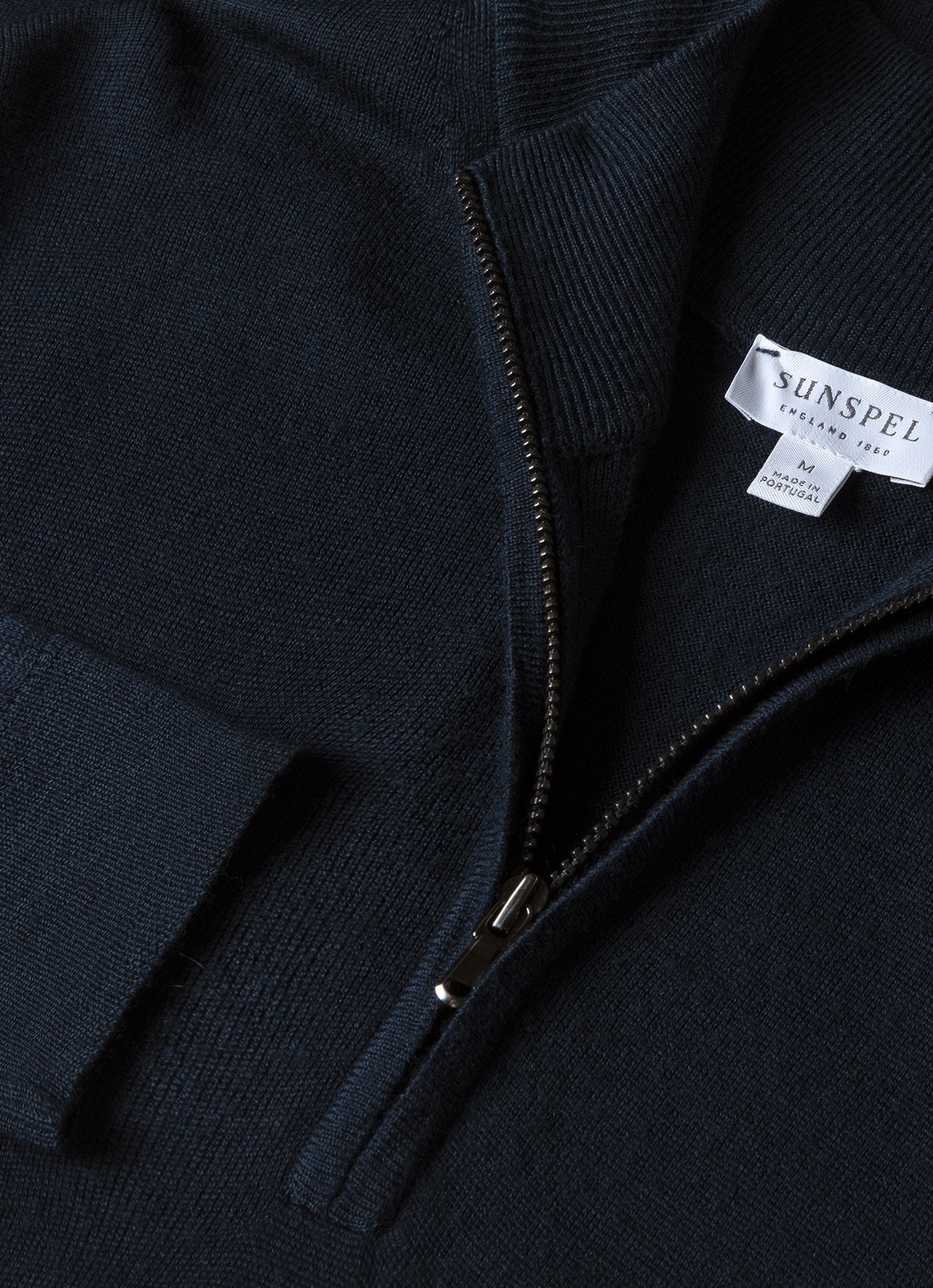 Men's Extra-Fine Merino Half Zip Jumper in Light Navy