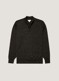 Men's Extra-Fine Merino Half Zip Jumper in Charcoal Melange