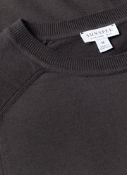 Men's Sea Island Cashmere Crew Neck Jumper in Anthracite