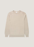 Men's Sea Island Cashmere Crew Neck Jumper in Stone