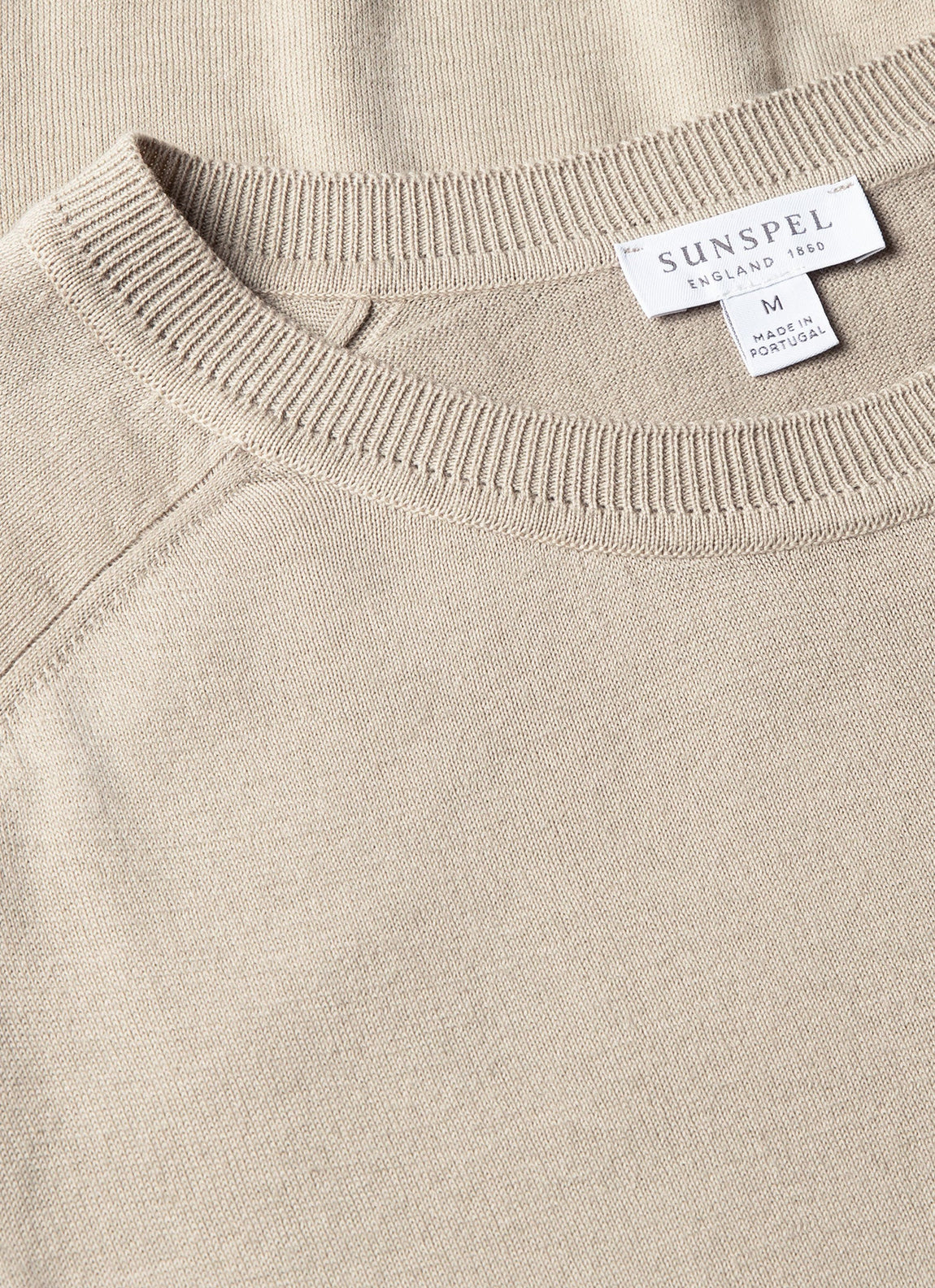 Men's Sea Island Cashmere Crew Neck Jumper in Stone