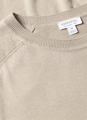 Men's Sea Island Cashmere Crew Neck Jumper in Stone