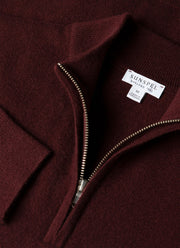 Men's Cashmere Half Zip Jumper in Bakelite