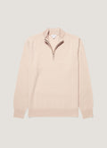 Men's Cashmere Half Zip Jumper in Swansdown