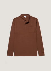 Men's Long Sleeve Riviera Polo Shirt in Chestnut
