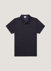 Men's Sea Island Cotton Riviera Polo Shirt in Midnight Navy