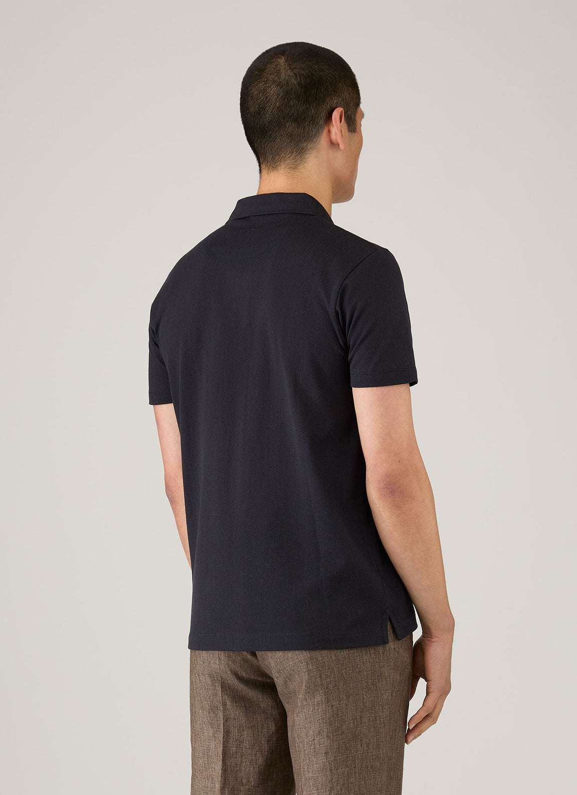 Men's Sea Island Cotton Riviera Polo Shirt in Midnight Navy