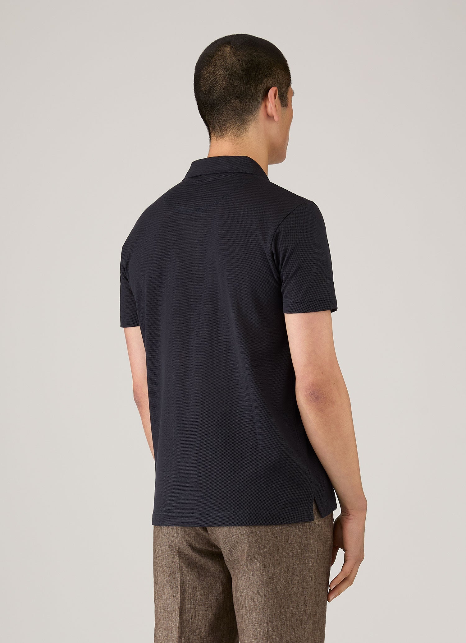 Men's Sea Island Cotton Riviera Polo Shirt in Midnight Navy