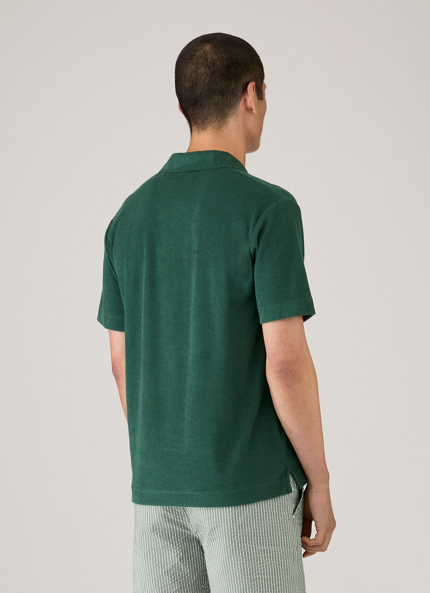 Men's Towelling Polo Shirt in Forest
