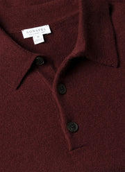 Men's Cashmere Knitted Polo Shirt in Bakelite