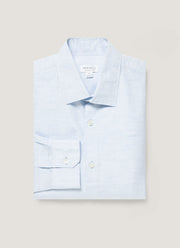 Men's Sea Island Cotton Linen Shirt in Light Blue