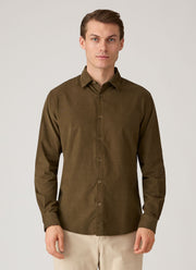 Men's Fine Cord Shirt in Loden Green
