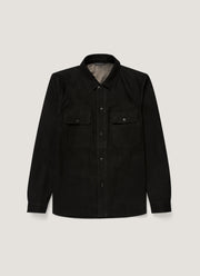Men's Suede Overshirt in Black