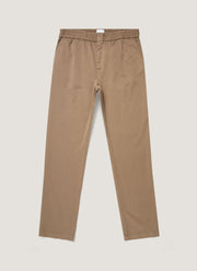 Men's Cotton Drawstring Trousers in Dark Stone