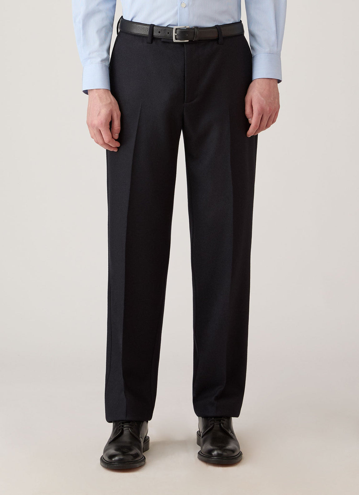 Men's Wool Cashmere Flannel Trouser in Navy