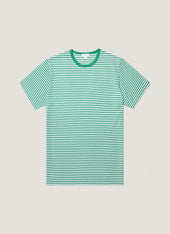 Men's Classic T-shirt in White/Bright Green English Stripe