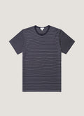 Men's Classic T-shirt in Navy/Ecru Pinstripe