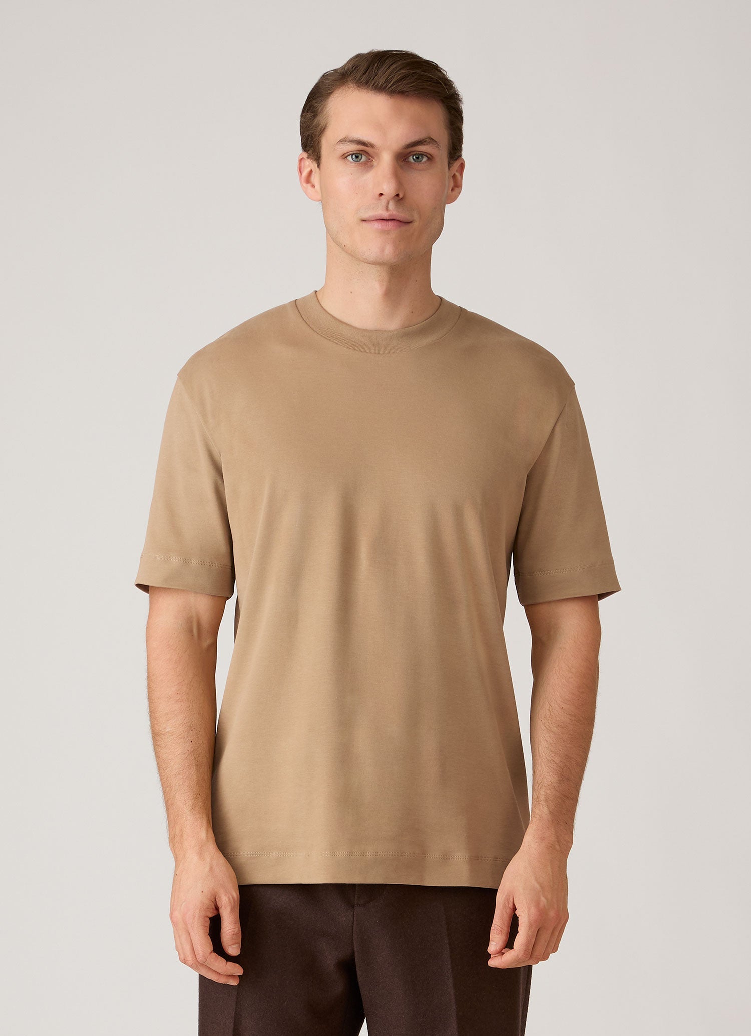Men's Relaxed Fit Heavyweight T-shirt in Dark Beige