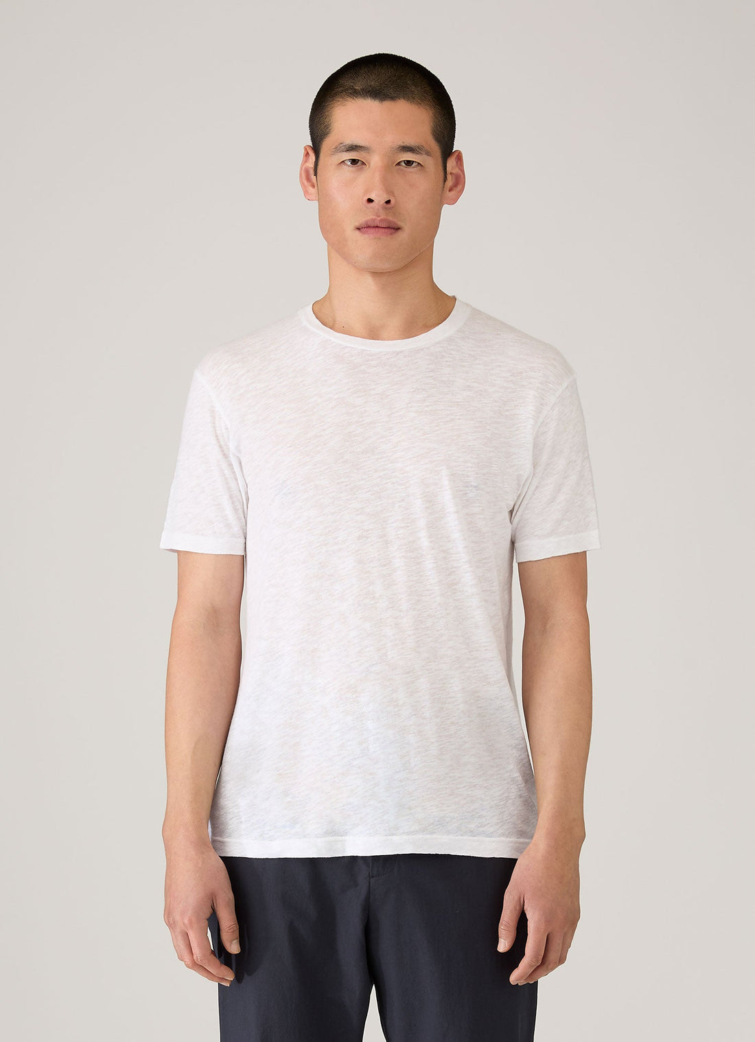 Men's Cotton Linen T-shirt in White