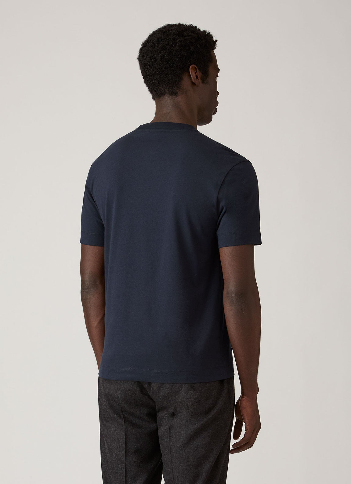 Men's Brushed Cotton T-shirt in Midnight Navy
