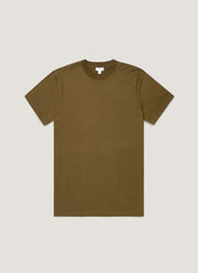 Men's Brushed Cotton T-shirt in Loden Green