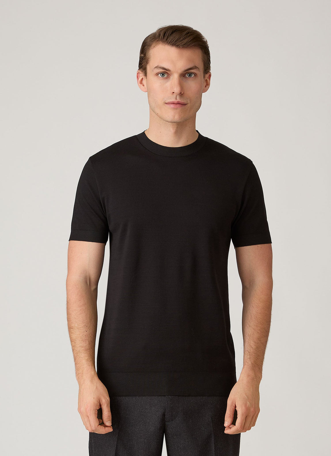 Men's Cotton Piqué T-shirt in Black