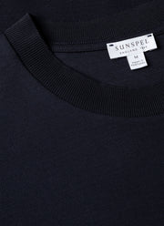 Men's Cotton Piqué T-shirt in Midnight Navy